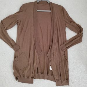 Eileen Fisher Lightweight Silk Blend Open Front Cardigan Sweater szM